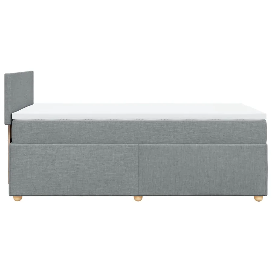 Sommier à lattes de lit avec matelas Gris clair 90x200 cm Tissu - 5