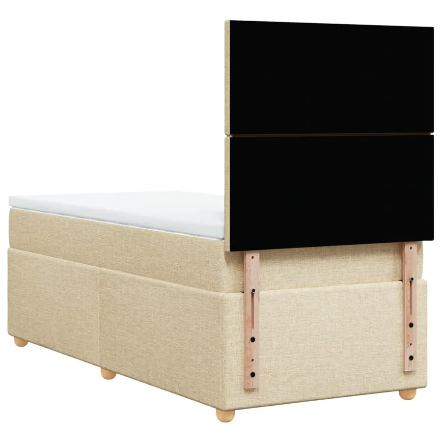 Sommier à lattes de lit et matelas Crème 90x190 cm Tissu - 6