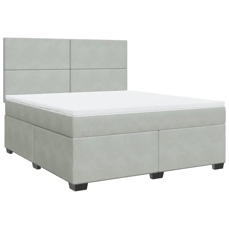 Sommier à lattes de lit et matelas Gris clair 180x200cm Velours - 3