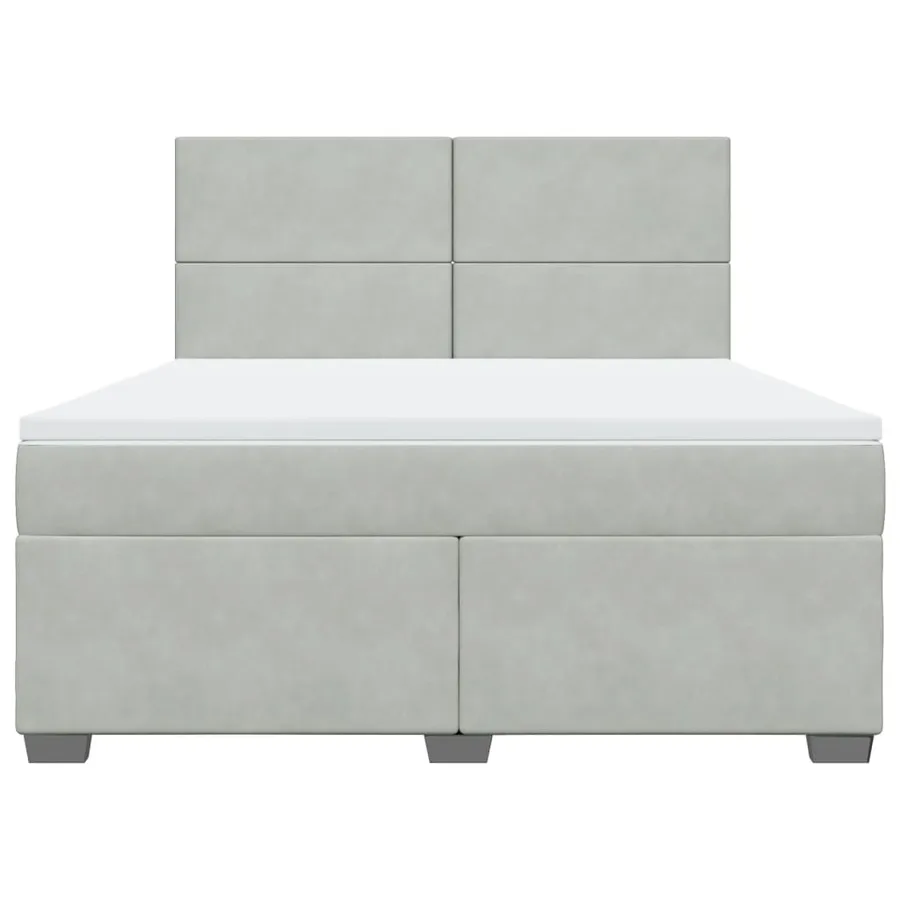 Sommier à lattes de lit et matelas Gris clair 180x200cm Velours - 6