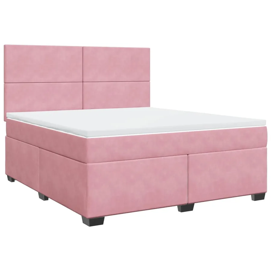 Sommier à lattes de lit avec matelas Rose 180x200 cm Velours - 2