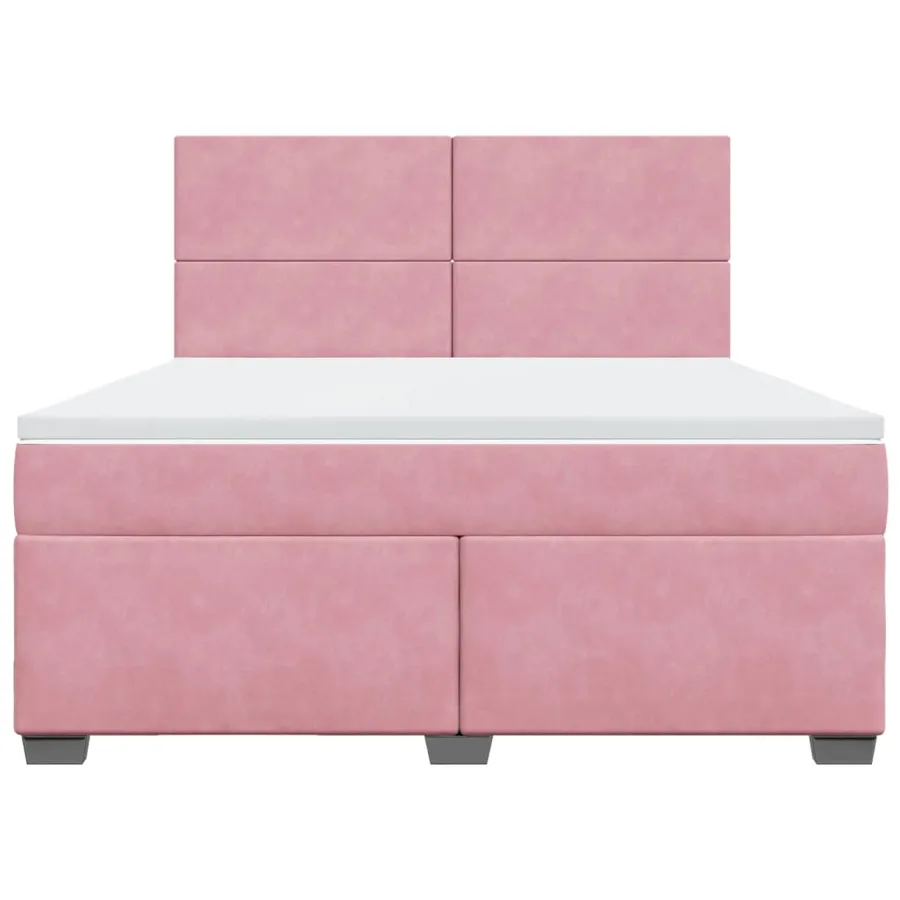 Sommier à lattes de lit avec matelas Rose 180x200 cm Velours - 4