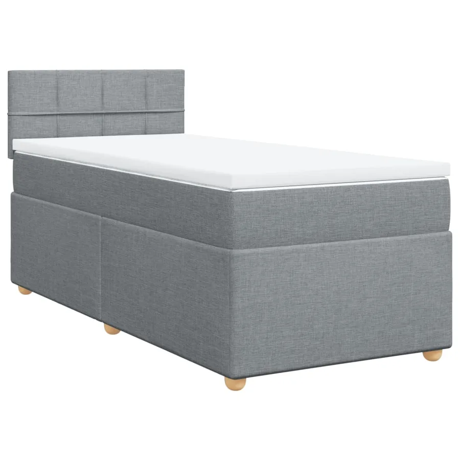 Sommier à lattes de lit et matelas Gris clair 90x190 cm Tissu - 2
