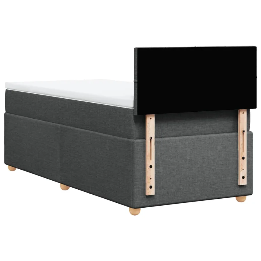 Sommier à lattes de lit avec matelas gris foncé 90x190 cm simple tissu - 6