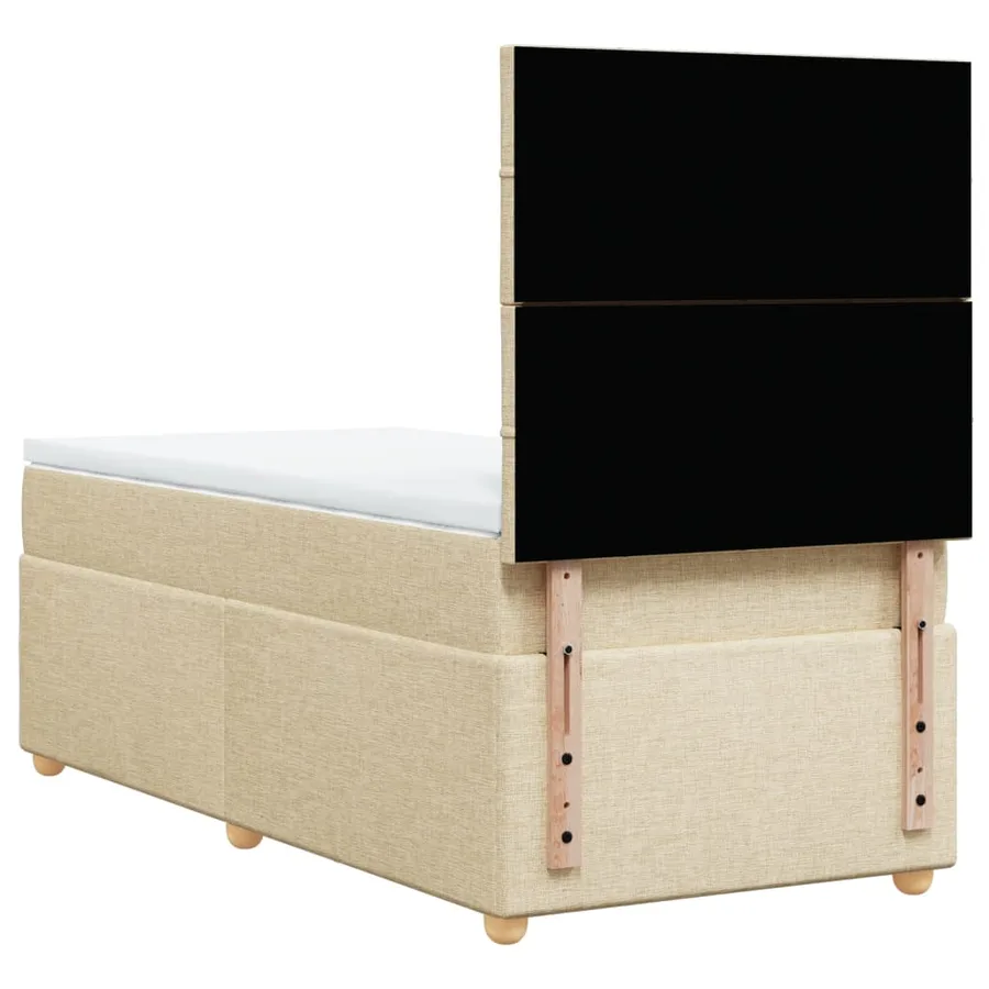Sommier à lattes de lit avec matelas Crème 80x200 cm Tissu - 6