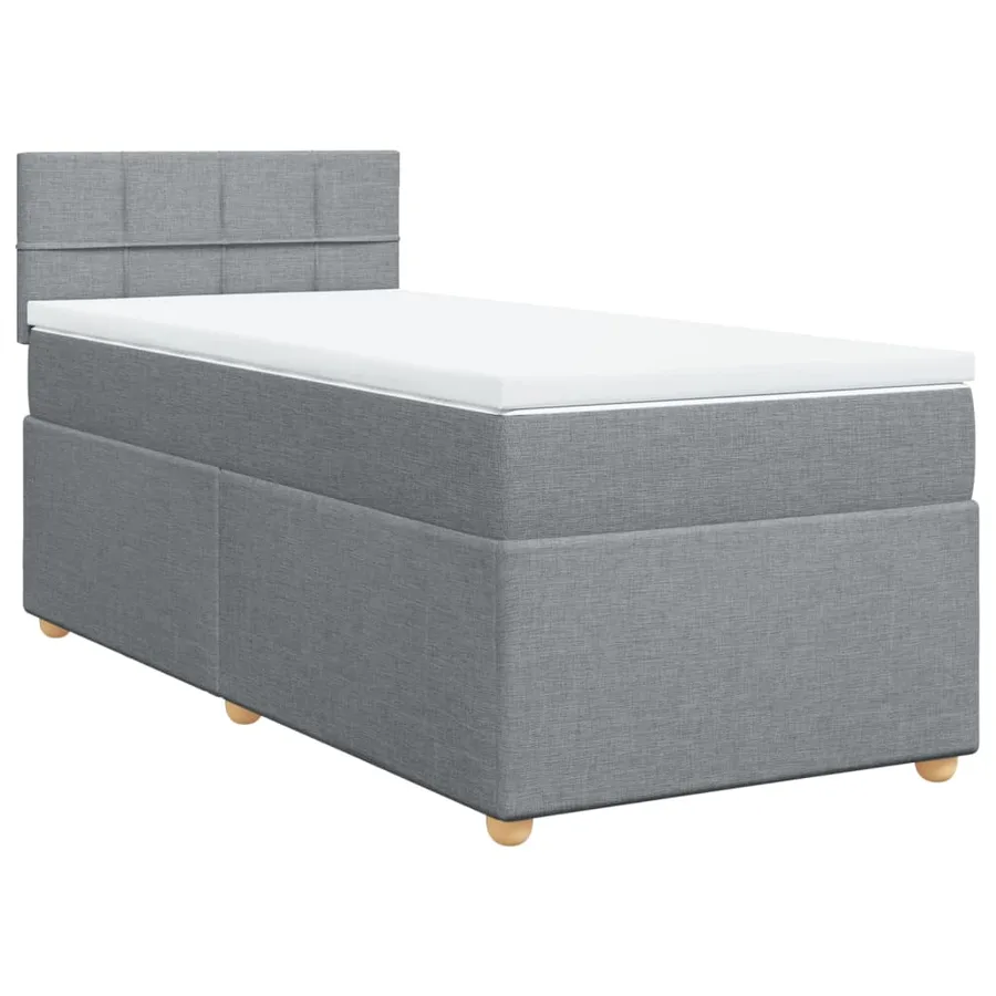 Sommier à lattes de lit et matelas Gris clair 90x190 cm Tissu - 3
