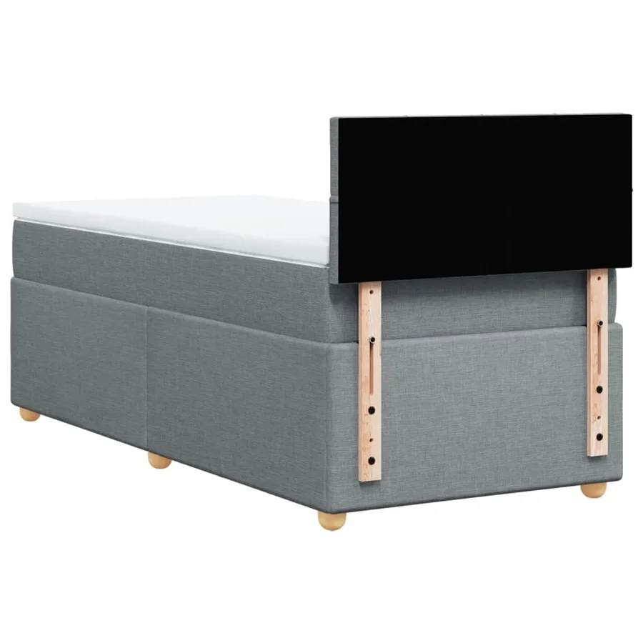 Sommier à lattes de lit et matelas Gris clair 90x190 cm Tissu - 8