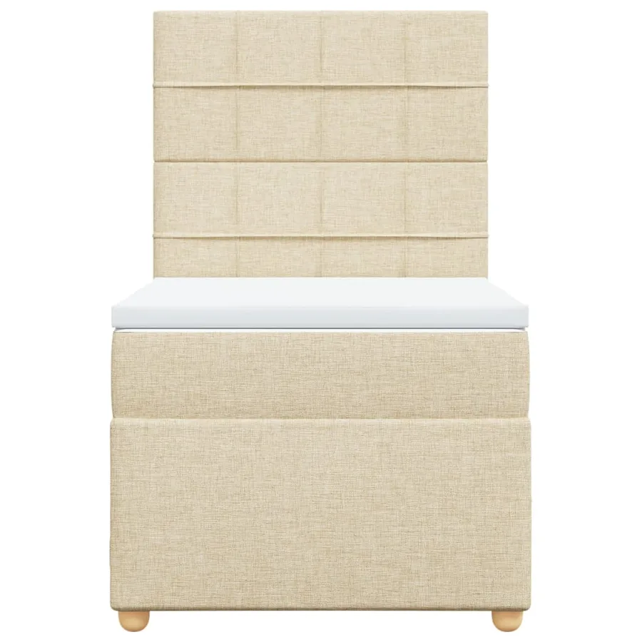 Sommier à lattes de lit avec matelas Crème 80x200 cm Tissu - 6