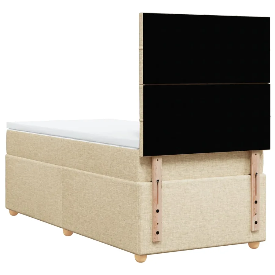 Sommier à lattes de lit avec matelas Crème 80x200 cm Tissu - 8