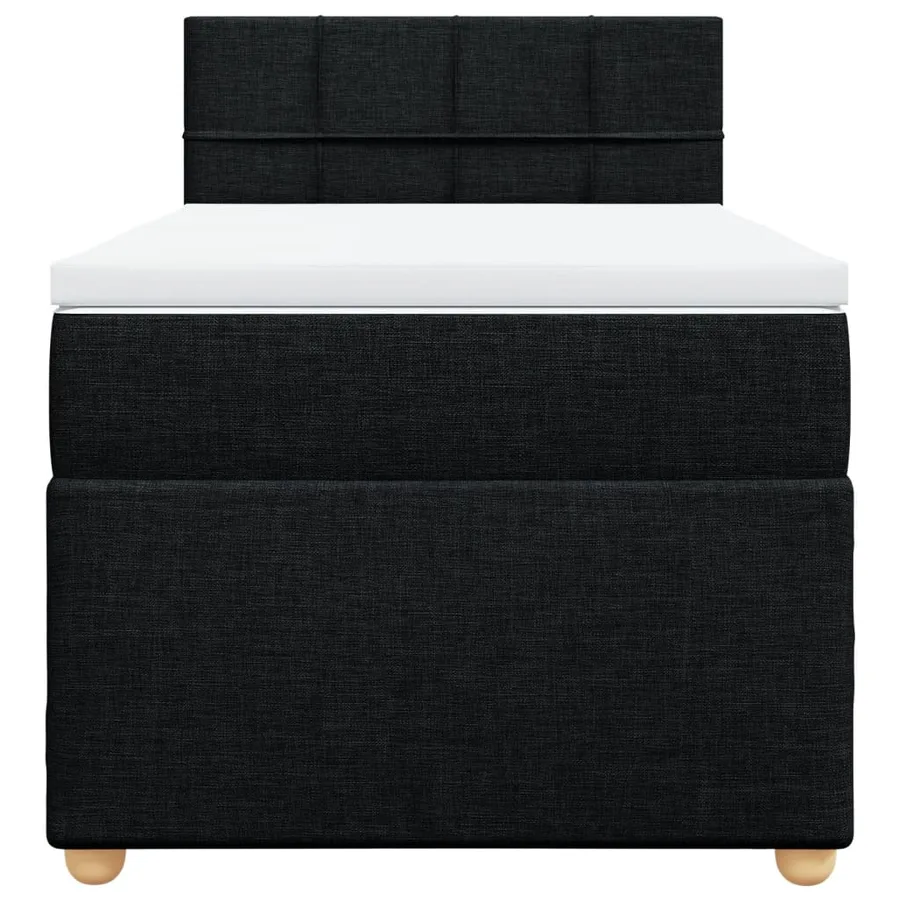 Sommier à lattes de lit avec matelas Noir 90x190 cm Tissu - 6