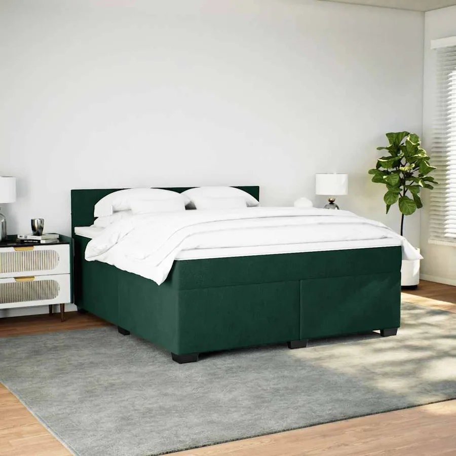 Sommier à lattes de lit et matelas Vert foncé 180x200cm Velours - 5