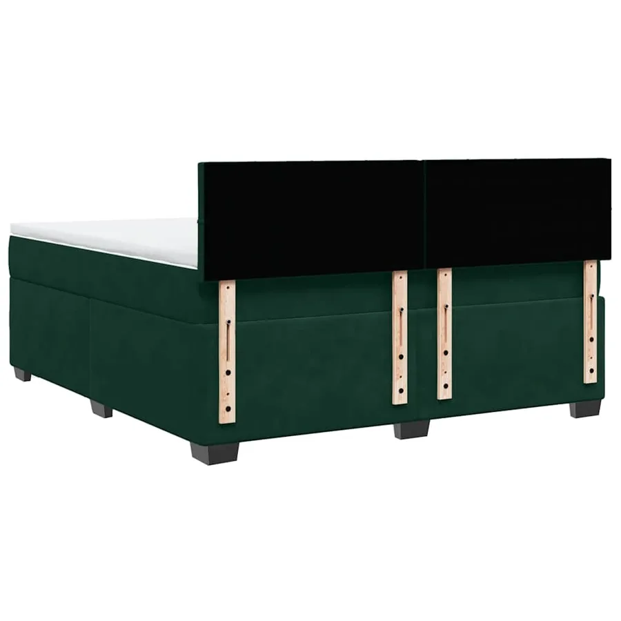 Sommier à lattes de lit et matelas Vert foncé 180x200cm Velours - 8