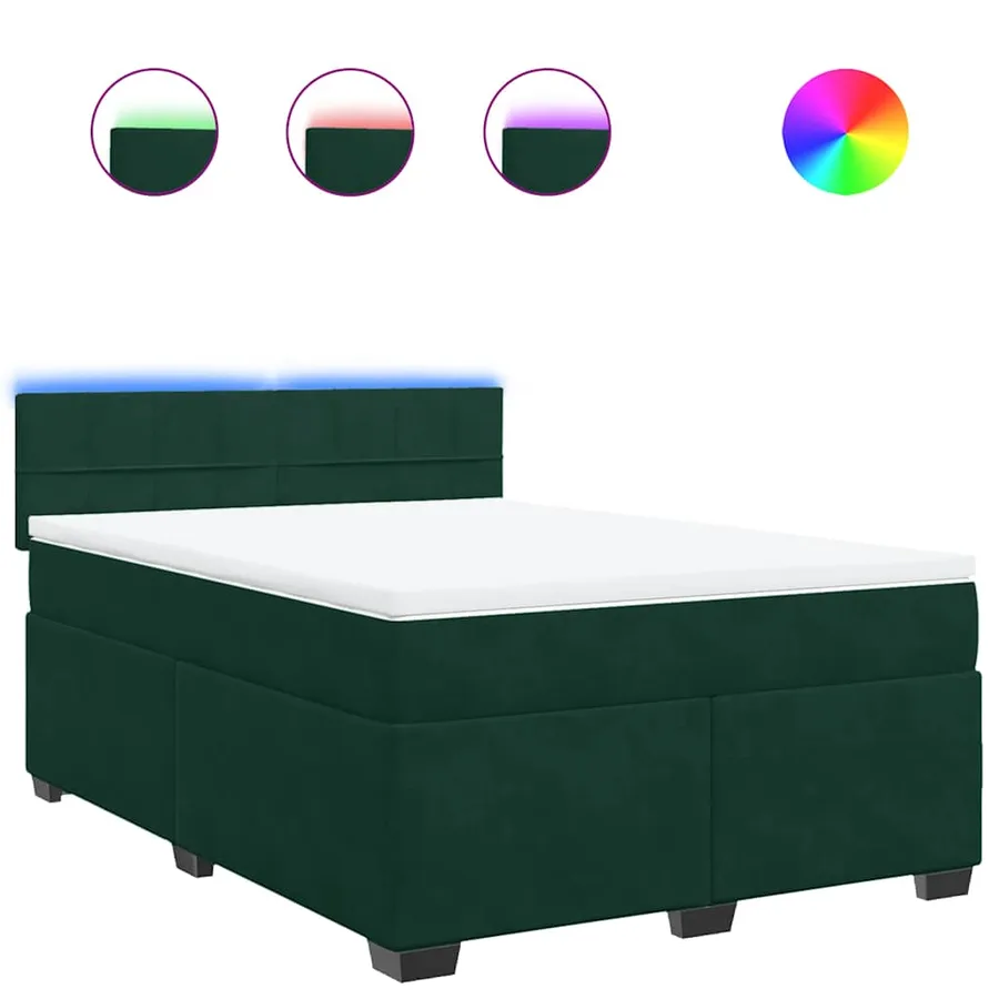 Sommier à lattes de lit et matelas Vert foncé 160x200cm Velours - 2