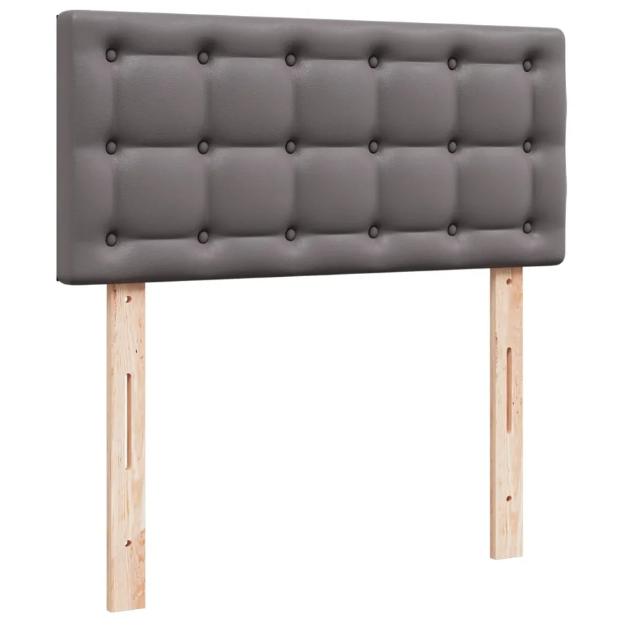 Sommier à lattes de lit avec matelas Gris 90x190 cm Similicuir - 7