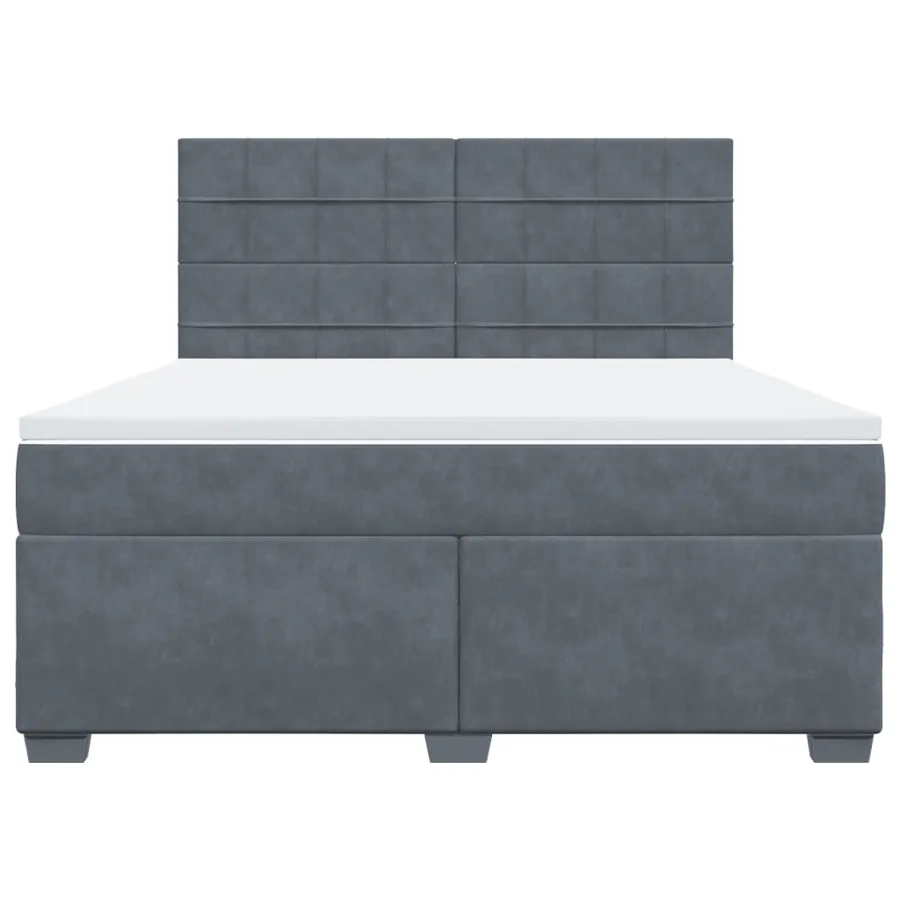 Sommier à lattes de lit et matelas Gris foncé 180x200cm Velours - 6