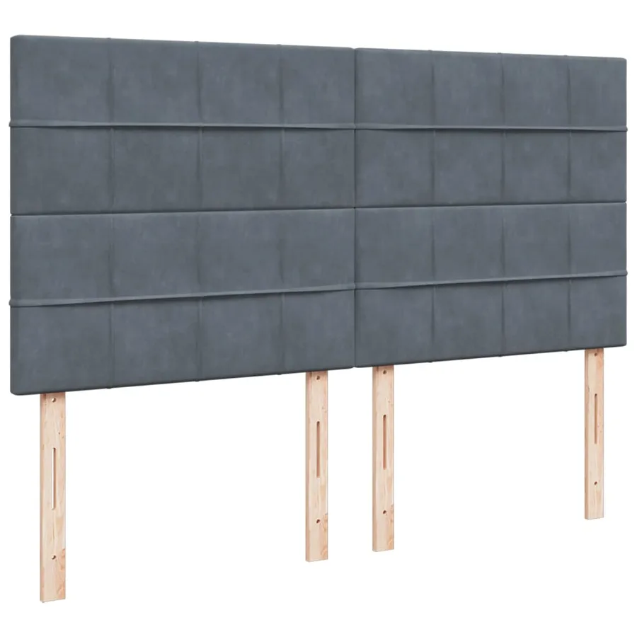 Sommier à lattes de lit et matelas Gris foncé 180x200cm Velours - 7