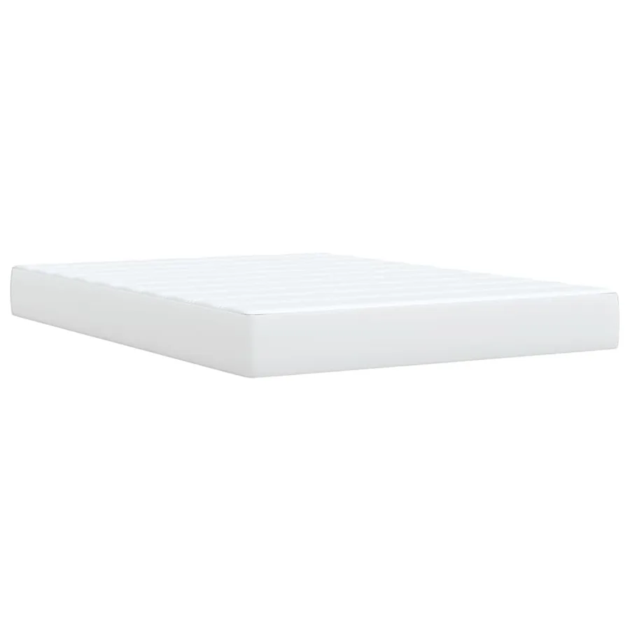 Sommier à lattes de lit avec matelas Blanc 140x190cm Similicuir - 9