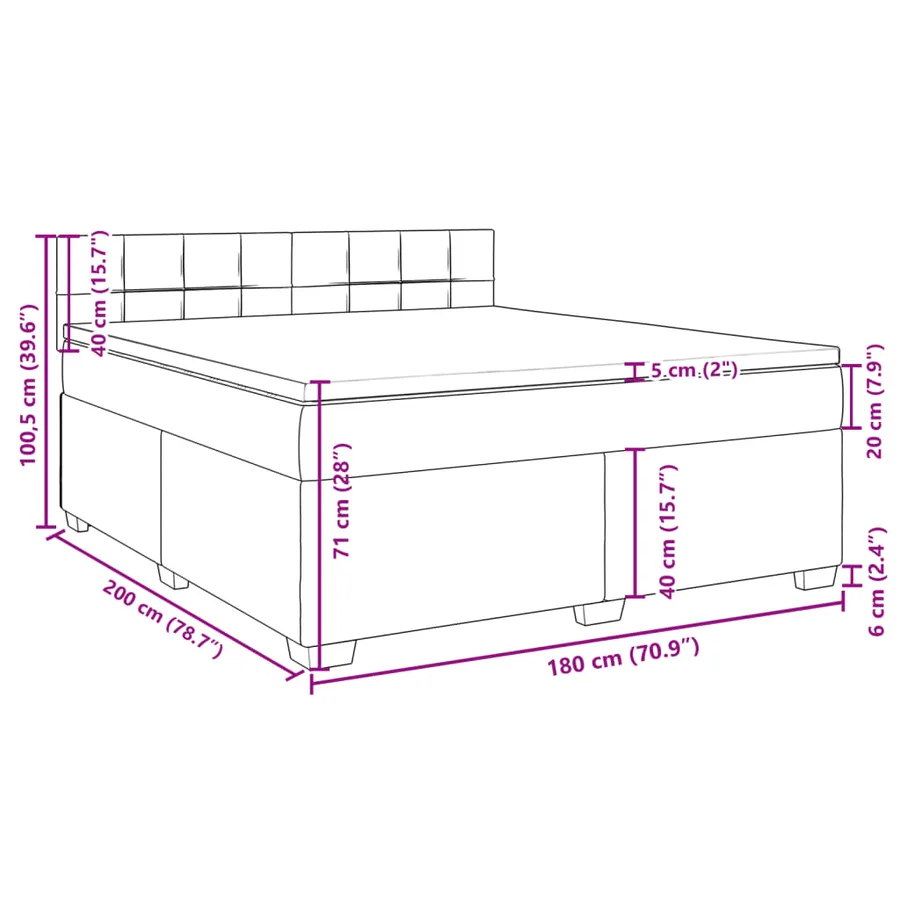 Sommier à lattes de lit avec matelas Rose 180x200 cm Velours - 18