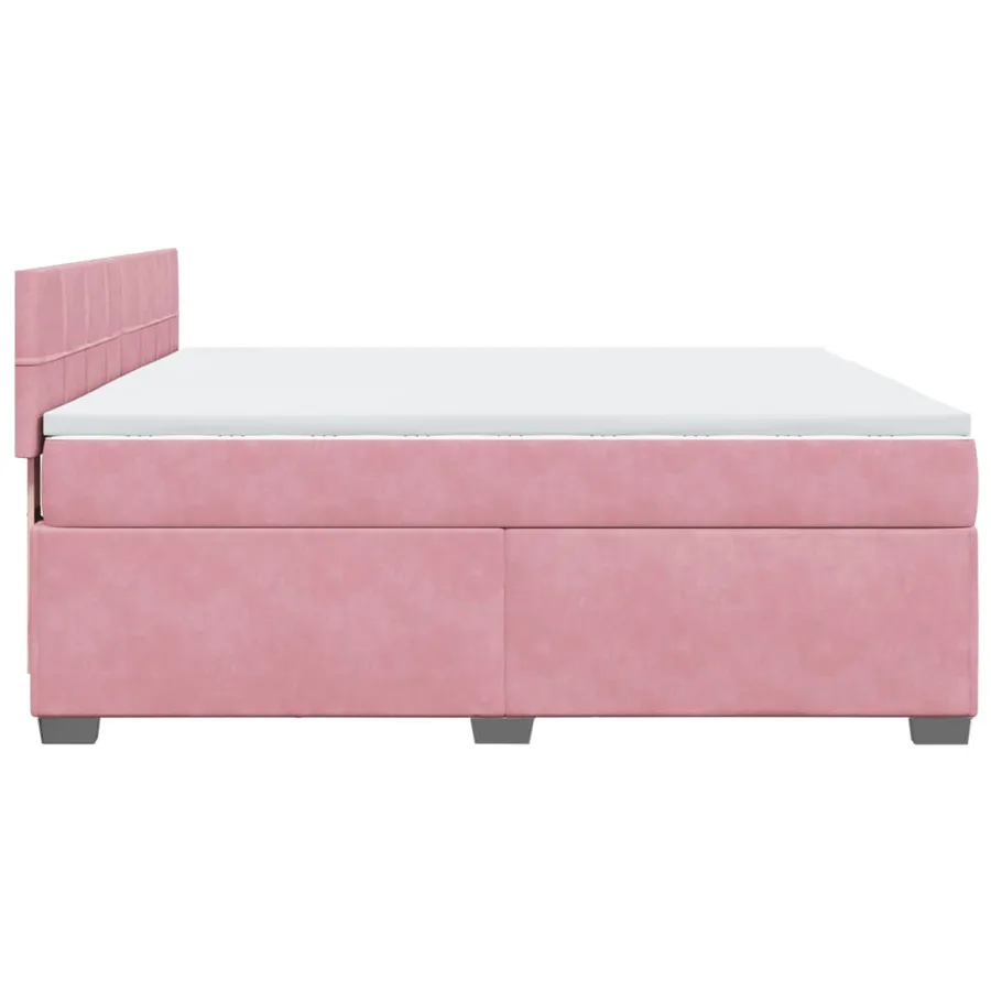 Sommier à lattes de lit avec matelas Rose 180x200 cm Velours - 7