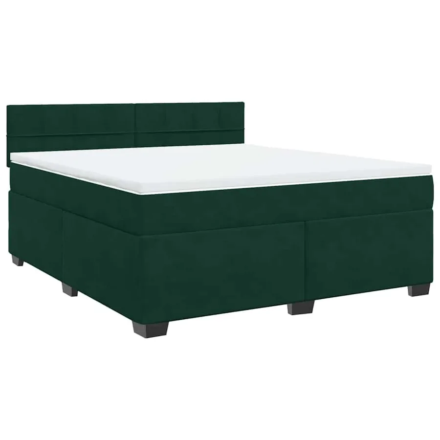 Sommier à lattes de lit et matelas Vert foncé 180x200cm Velours - 2