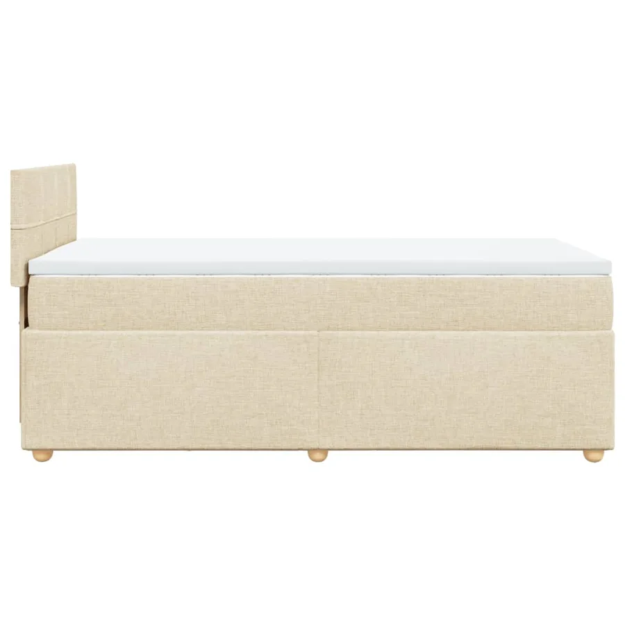Sommier à lattes de lit et matelas Crème 90x190 cm Tissu - 5