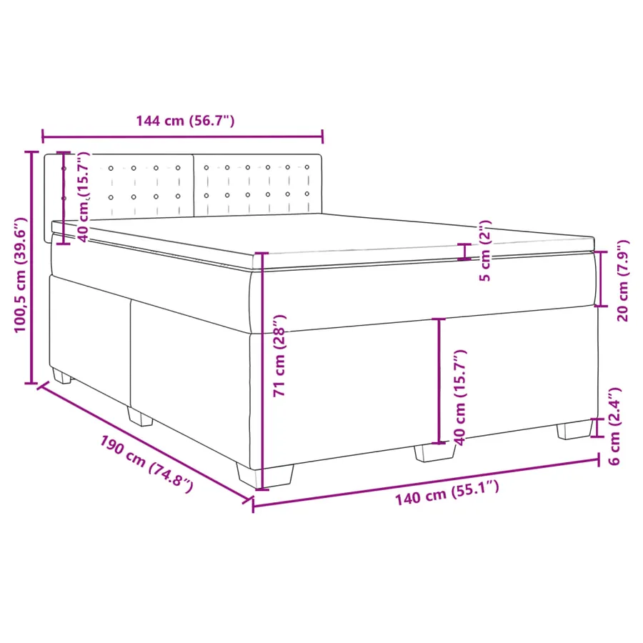 Sommier à lattes de lit avec matelas Blanc 140x190cm Similicuir - 13