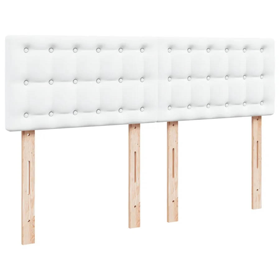 Sommier à lattes de lit avec matelas Blanc 140x190cm Similicuir - 7