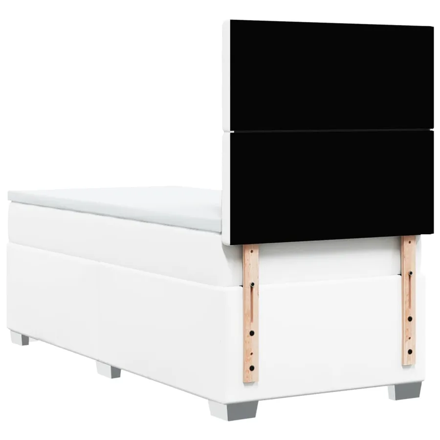 Sommier à lattes de lit avec matelas Blanc 90x190 cm Similicuir - 10