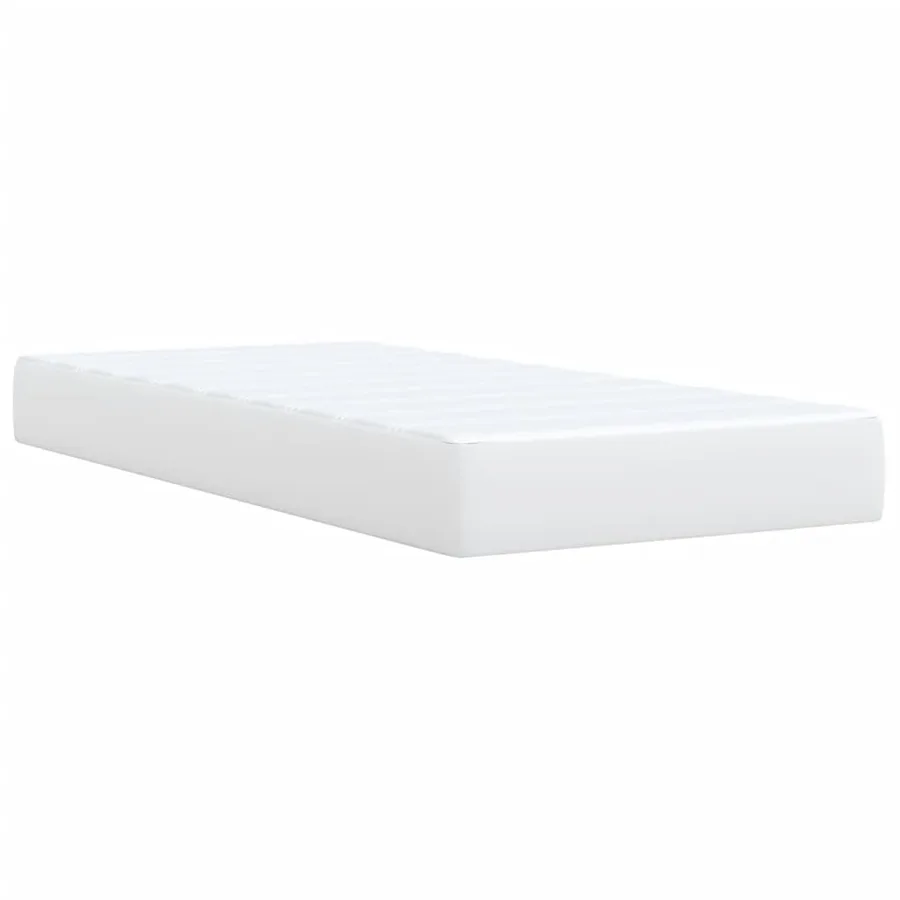 Sommier à lattes de lit avec matelas Blanc 90x190 cm Similicuir - 6