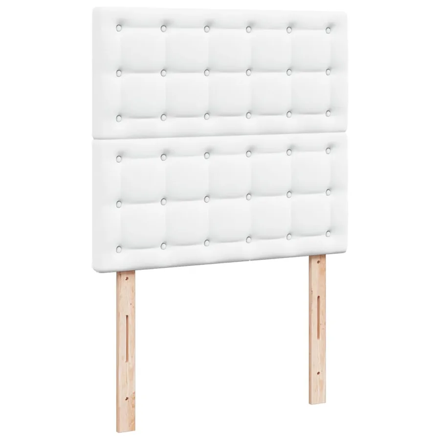 Sommier à lattes de lit avec matelas Blanc 90x190 cm Similicuir - 8