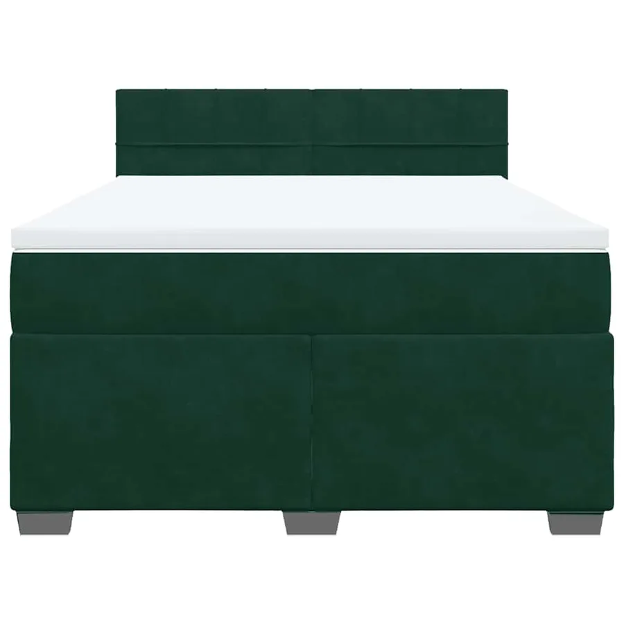 Sommier à lattes de lit et matelas Vert foncé 160x200cm Velours - 4