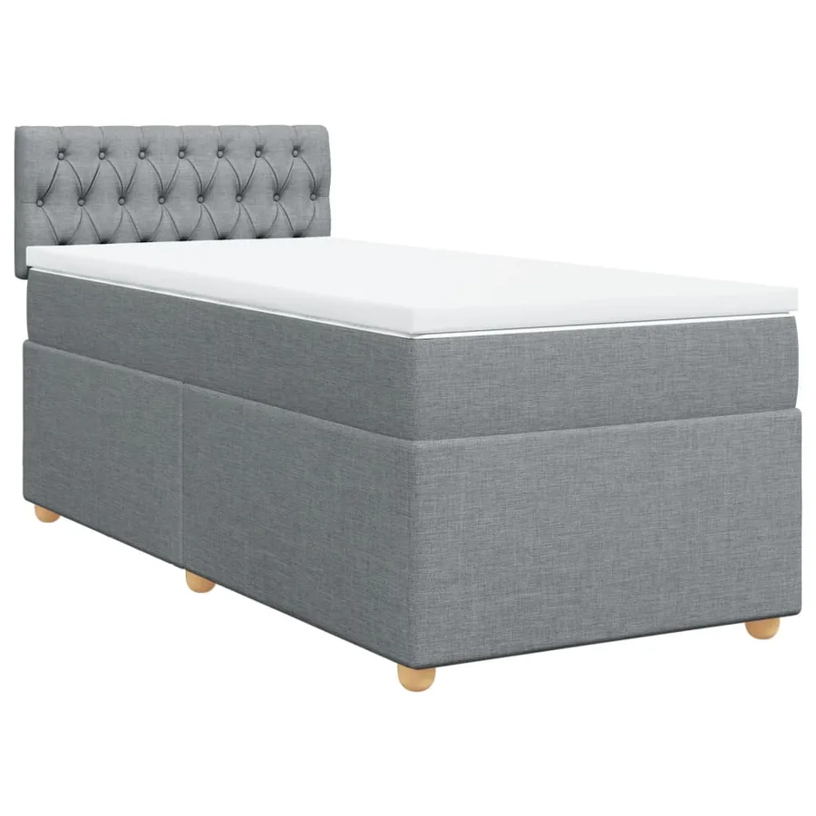 Sommier à lattes de lit et matelas Gris clair 90x190 cm Tissu - 2