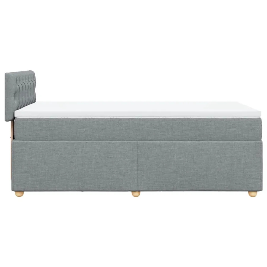 Sommier à lattes de lit et matelas Gris clair 90x190 cm Tissu - 7