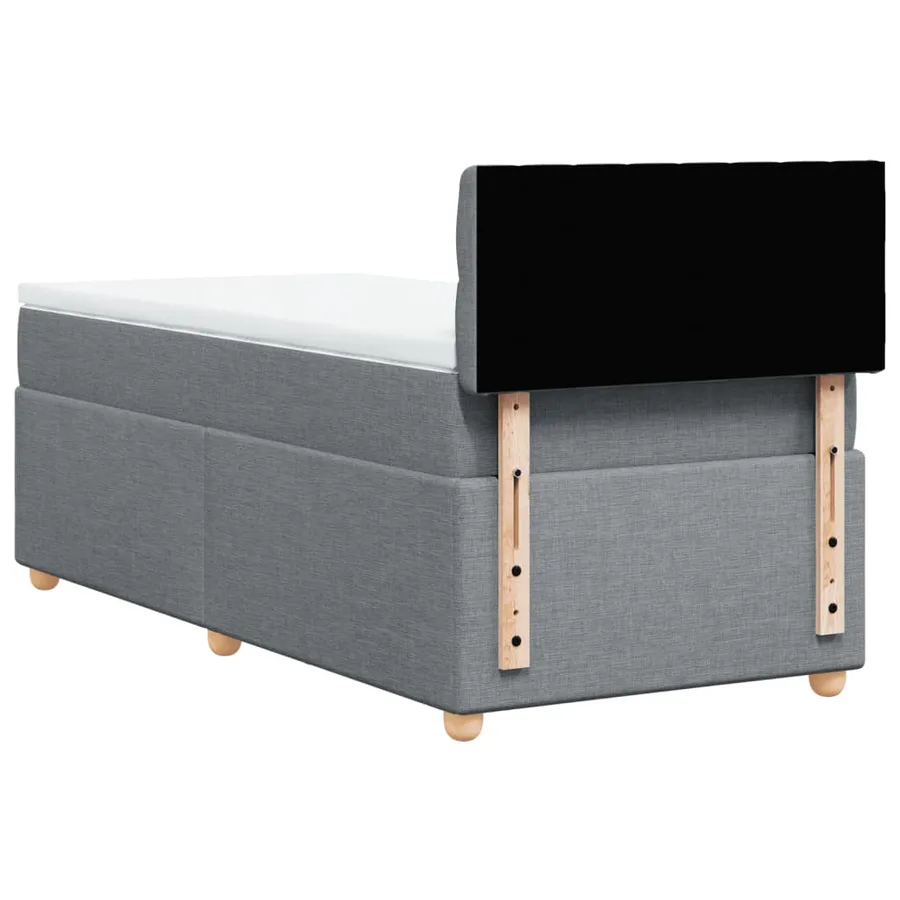 Sommier à lattes de lit et matelas Gris clair 90x190 cm Tissu - 8