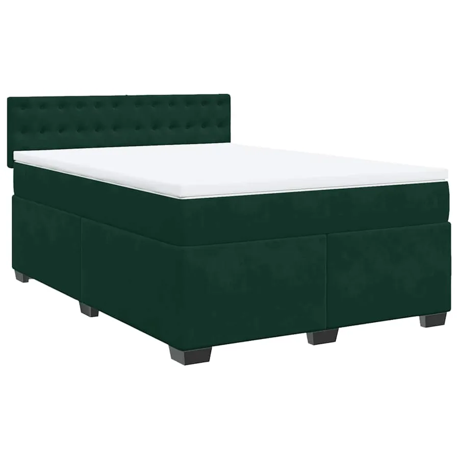 Sommier à lattes de lit et matelas Vert foncé 160x200cm Velours - 3