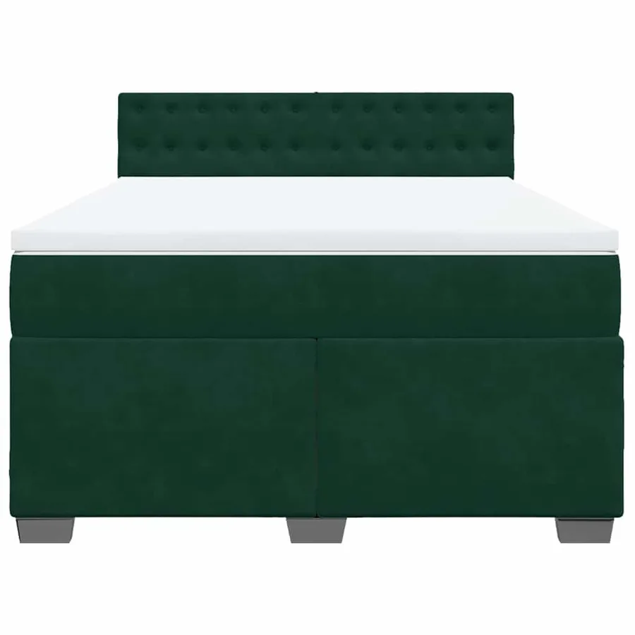 Sommier à lattes de lit et matelas Vert foncé 160x200cm Velours - 6