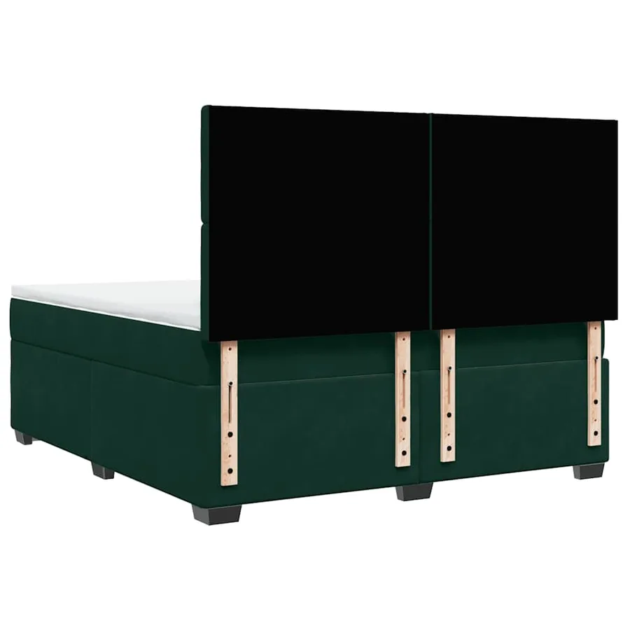 Sommier à lattes de lit et matelas Vert foncé 180x200cm Velours - 12