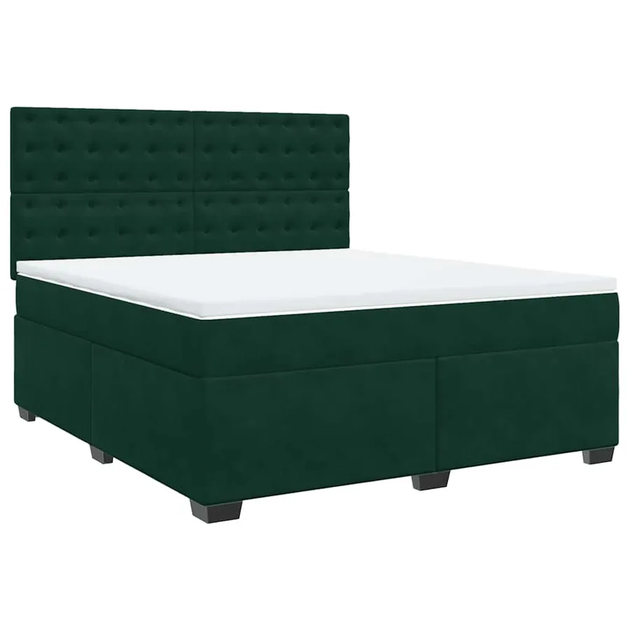 Sommier à lattes de lit et matelas Vert foncé 180x200cm Velours - 3
