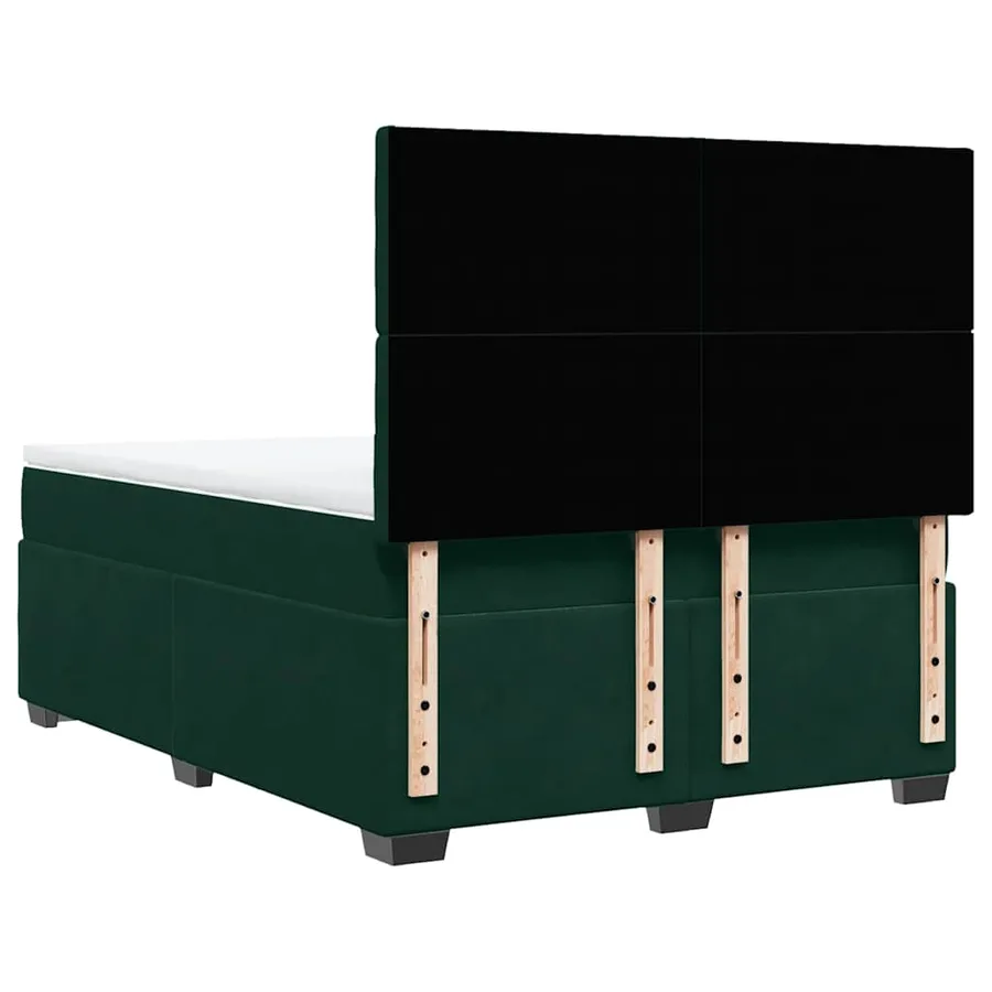 Sommier à lattes de lit et matelas Vert foncé 140x200cm Velours - 12