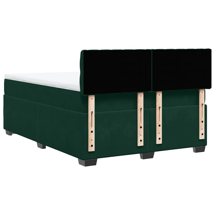 Sommier à lattes de lit et matelas Vert foncé 160x200cm Velours - 10