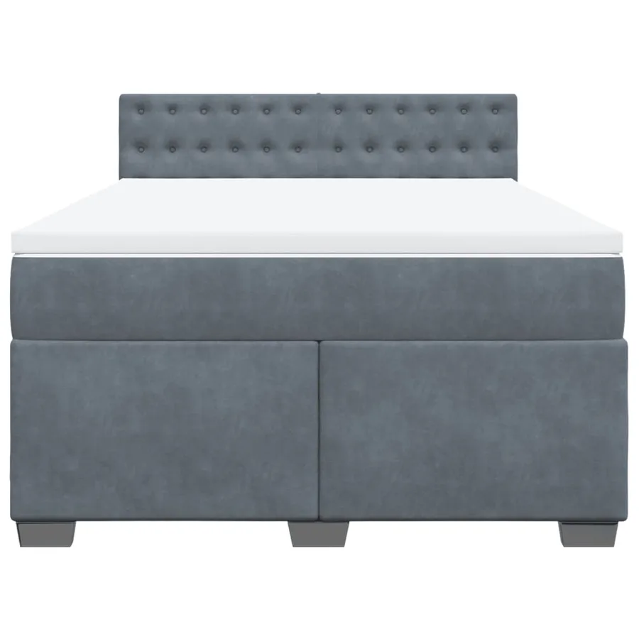 Sommier à lattes de lit et matelas Gris foncé 140x200cm Velours - 6