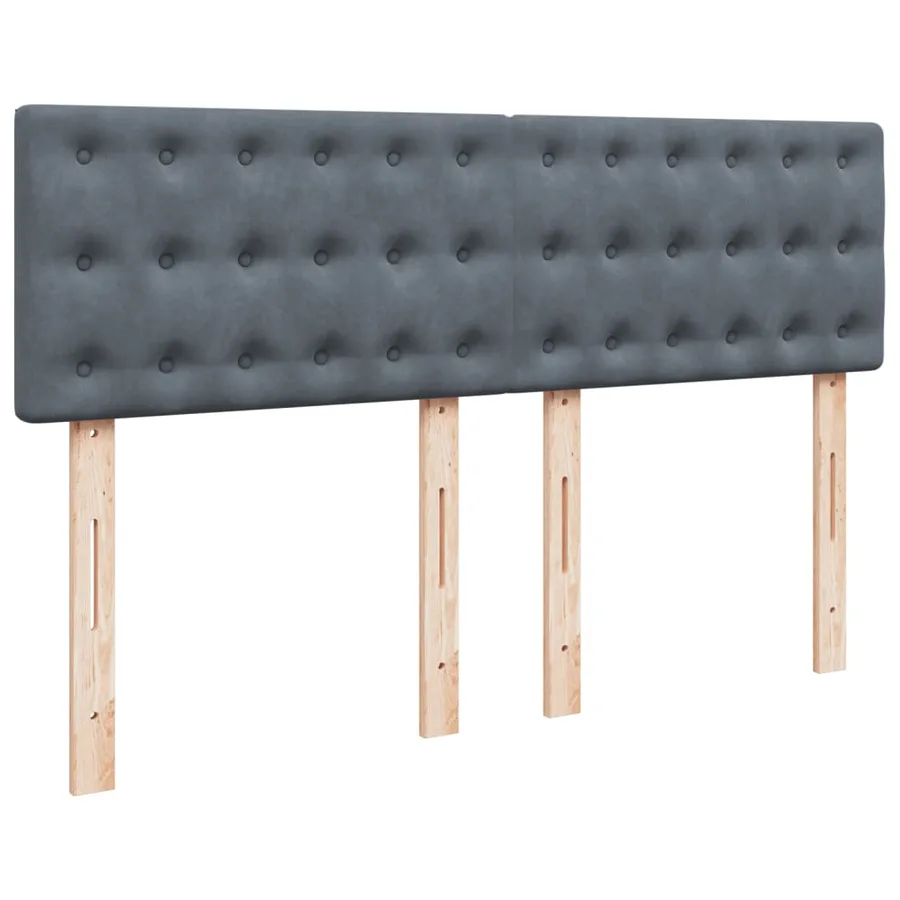 Sommier à lattes de lit et matelas Gris foncé 140x200cm Velours - 9