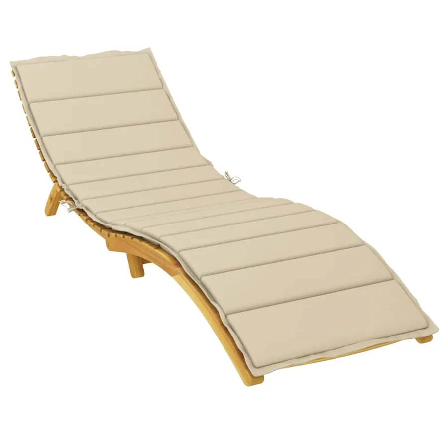 Coussin de chaise longue beige 200x60x3 cm tissu oxford - 3