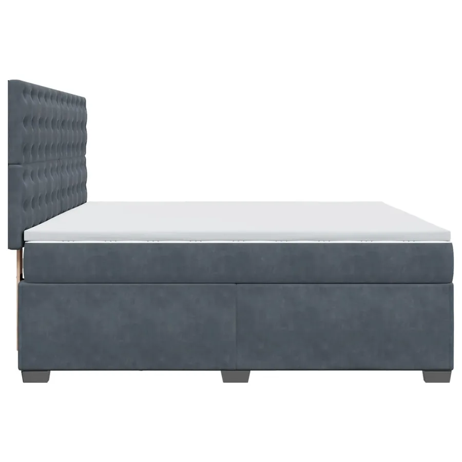 Sommier à lattes de lit et matelas Gris foncé 180x200cm Velours - 11