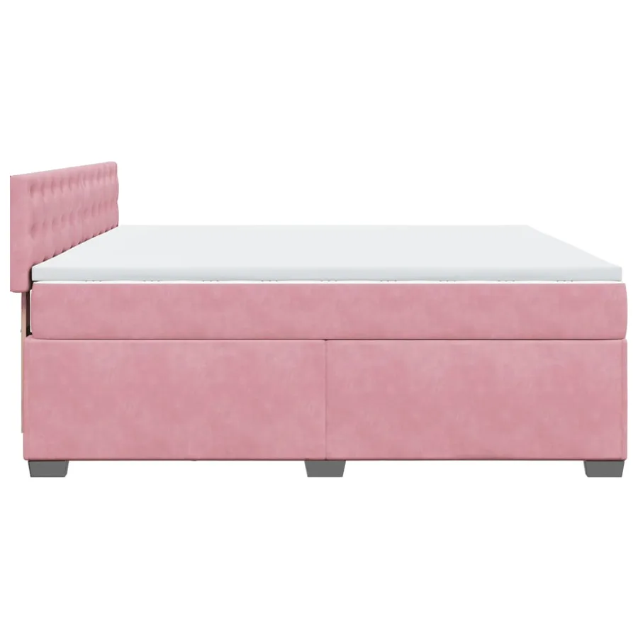 Sommier à lattes de lit avec matelas Rose 180x200 cm Velours - 9