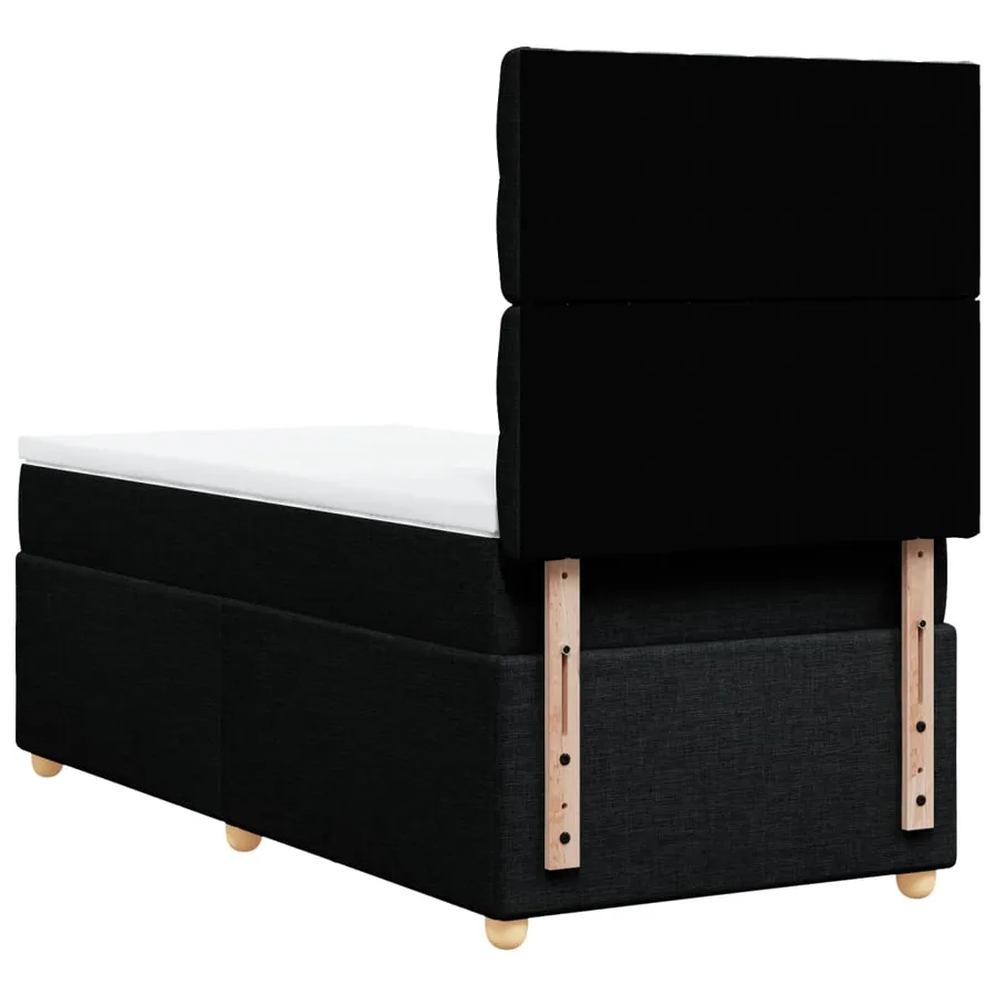 Sommier à lattes de lit avec matelas Noir 90x190 cm Tissu - 8