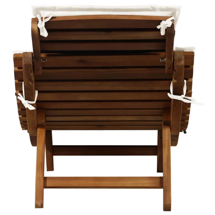 Chaises longues et coussins 2 pcs Gris foncé Bois massif acacia - 14