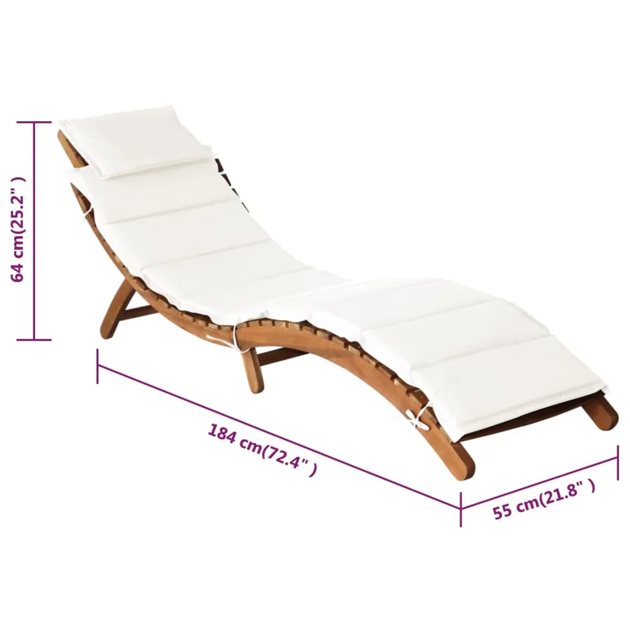 Chaises longues et coussins 2 pcs Gris foncé Bois massif acacia - 18