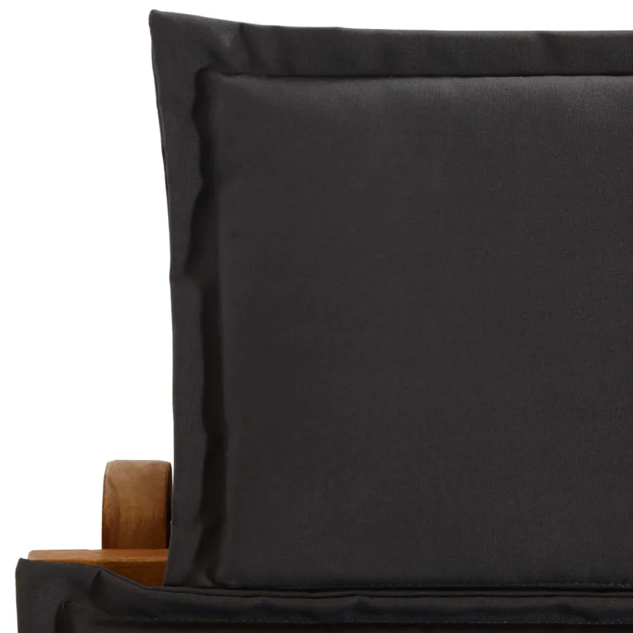 Sun loungers and cushions 2 pcs Dark grey Solid acacia wood - 7