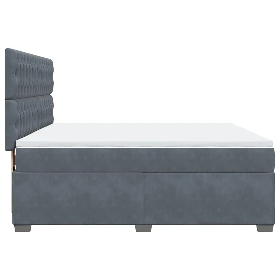 Sommier à lattes de lit et matelas Gris foncé 180x200cm Velours - 11